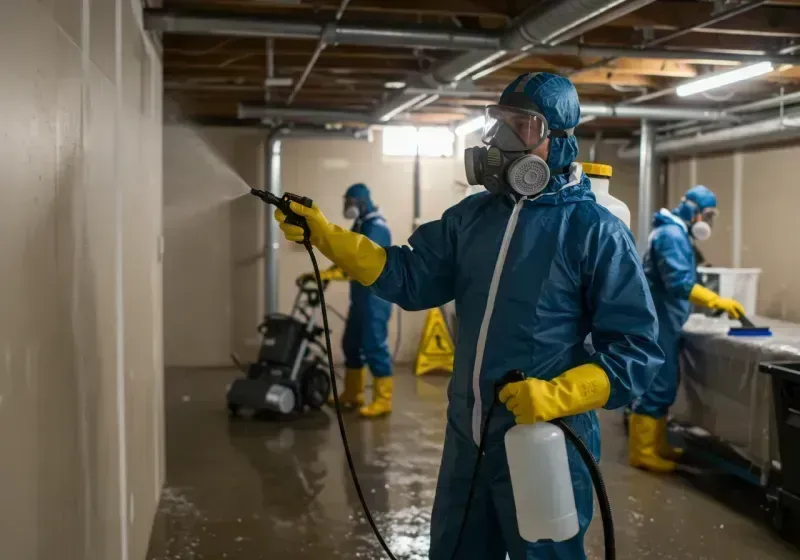 Basement Sanitization and Antimicrobial Treatment process in Amherst, MA